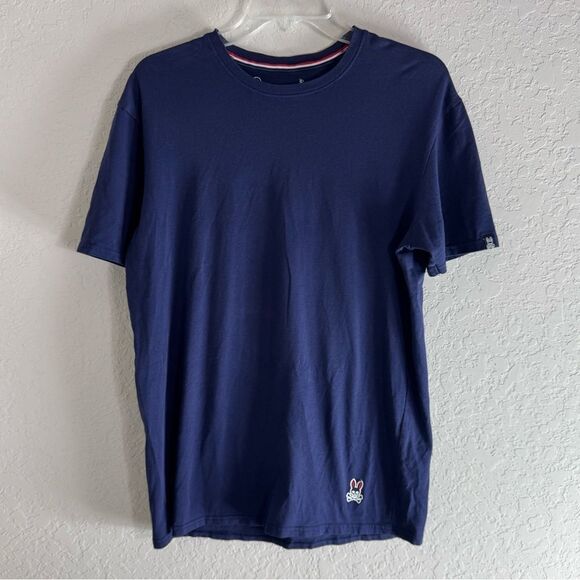 Psycho Bunny Mens Navy Blue Crew Neck T-Shirt - Picture 1 of 8